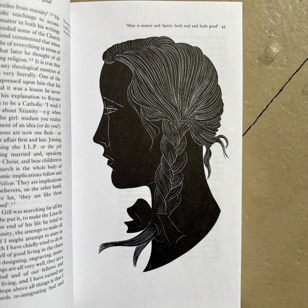 Eric Gill Man of Flesh and Spirit Typography Perpetua Art Woodcut